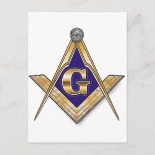 Diskretes Blaues Winkelmaß und Zirkel Postkarte