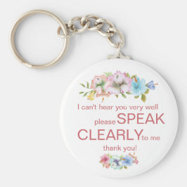 Diskretes Gehörloses schweres Gehör blumenreicher  Schlüsselanhänger