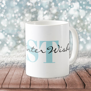 Diskretes Monogramm und warme Winterwünsche Kaffeetasse