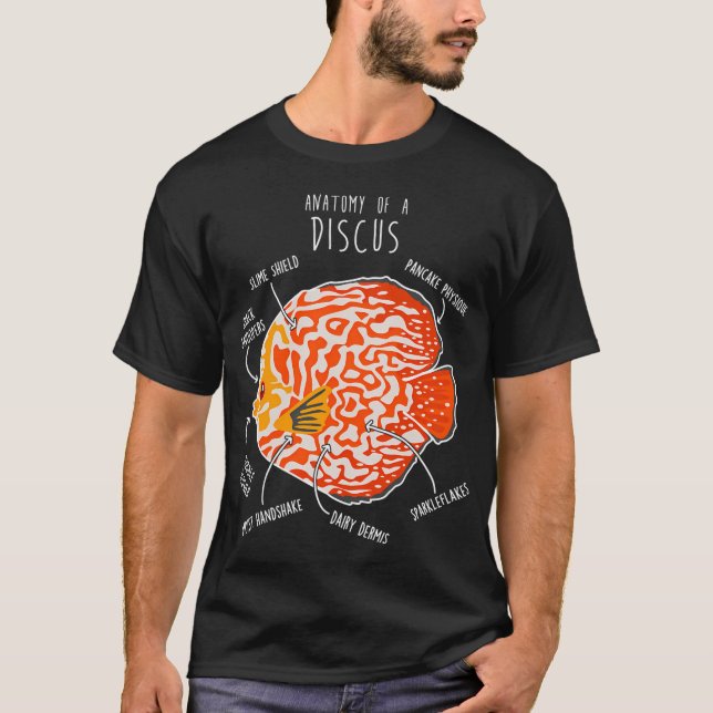 Diskusfisch Anatomie T-Shirt (Vorderseite)