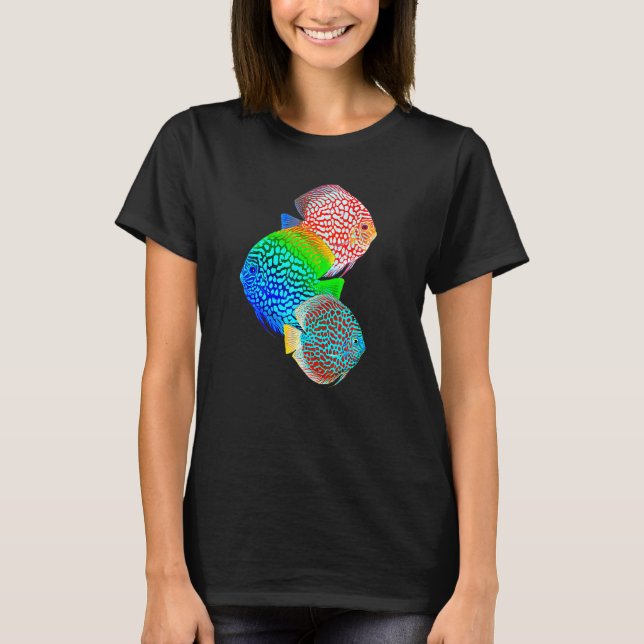 Diskusfisch Aquarium Besitzer T-Shirt (Vorderseite)