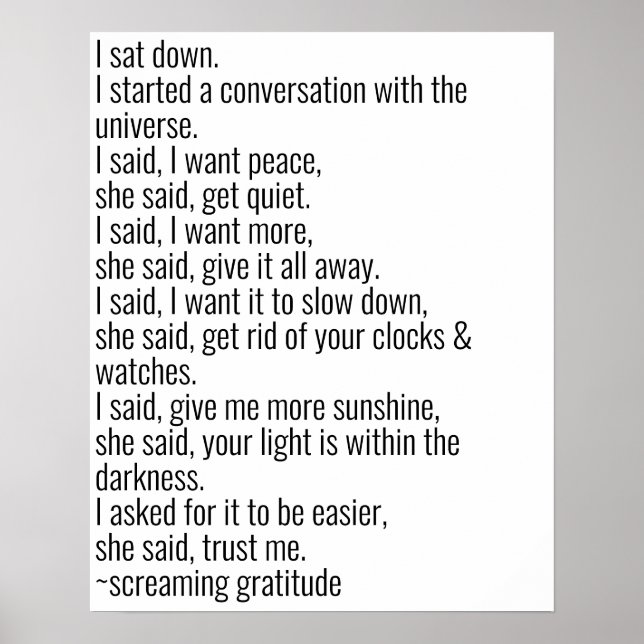 Diskussion mit dem Universum Poster (Vorne)