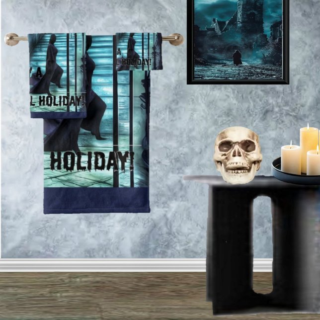 Diskussion über die Schritte Badhandtuch Set (Break out the spooky towels, just in time for Halloween!)