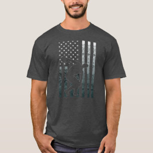 Diskuswerfer Amerika Flagge Vintage Diskus T-Shirt