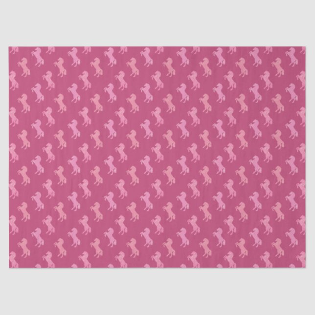 Dismal Pink Tissue Paper Horses Preppy Cowgirl Seidenpapier (Vorderseite)