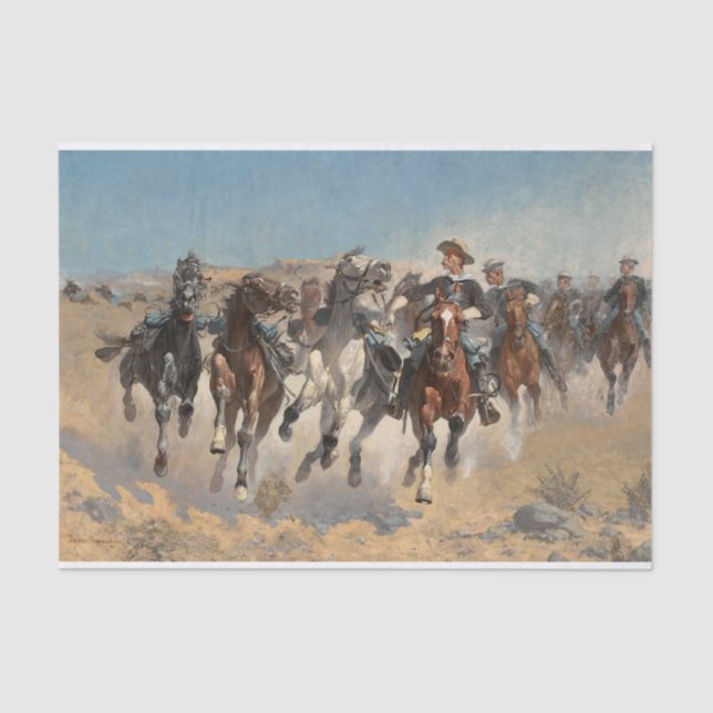 Dismounted the Fourth Troopers, Frederic Remington Seidenpapier (Vorderseite)