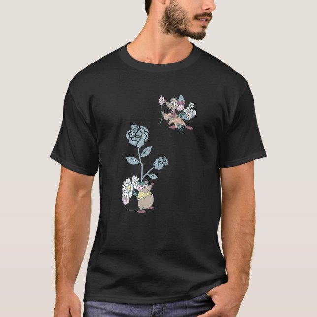 Disney Cinderella Jaq And Gus Flower Poster Premiu T-Shirt (Vorderseite)