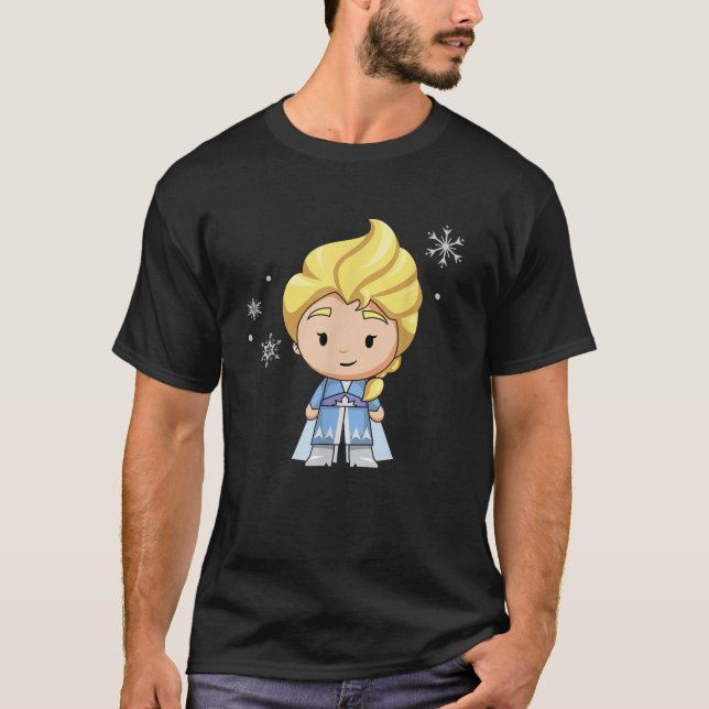 Disney Frozen 2 Chibi Style Elsa Snowflake  T-Shirt (Vorderseite)