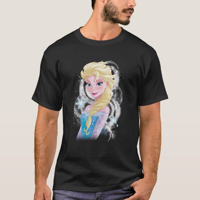 Disney Frozen Elsa Snowflake Swirls Graphic Swea S T-Shirt (Vorderseite)