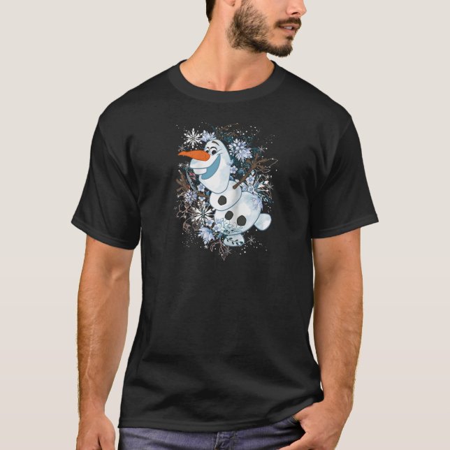 Disney Frozen Olaf Snowflakes And Flowers Raglan B T-Shirt (Vorderseite)