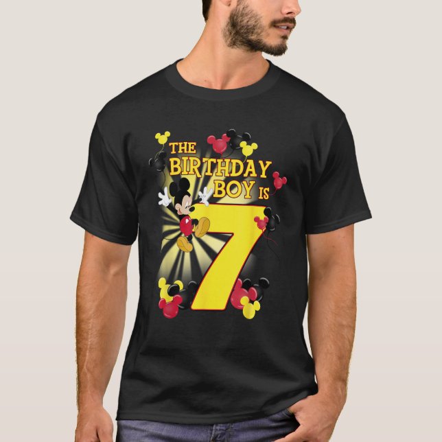 Disney Mickey And Friends Mickey 7th Birthday Boy  T-Shirt (Vorderseite)