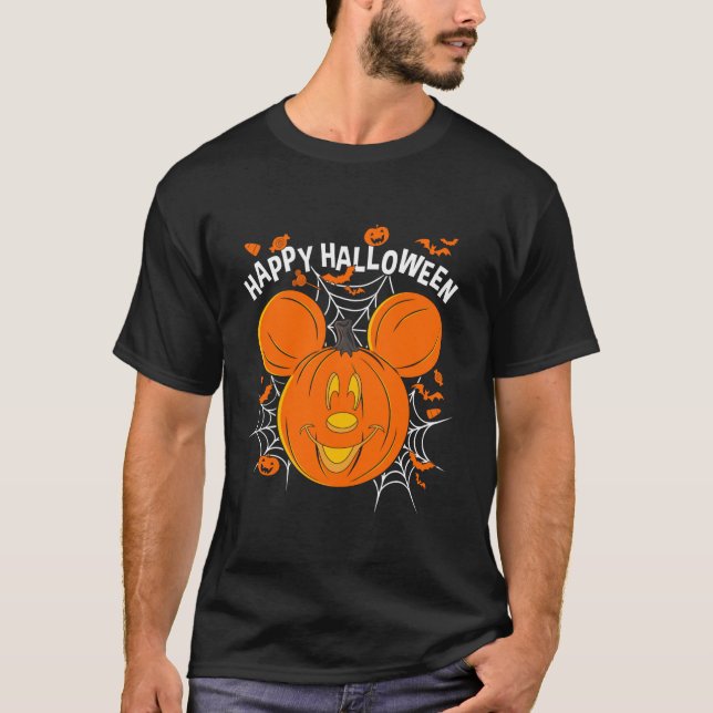 Disney Mickey Friends Mickey Pumpkin Happy Hallowe T-Shirt (Vorderseite)