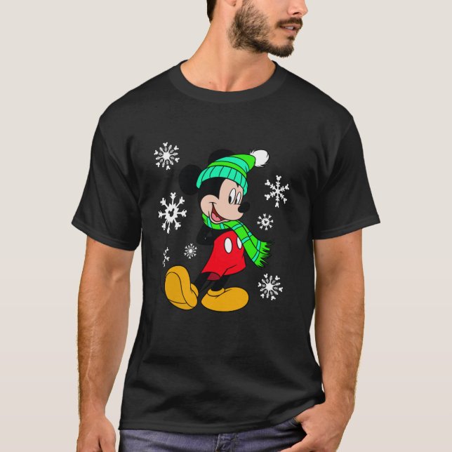 Disney Mickey Mouse Holiday Snowflakes Portrait Ch T-Shirt (Vorderseite)