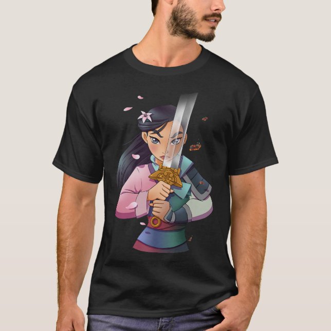 Disney Mulan Anime Half Girl Half Warrior Premium  T-Shirt (Vorderseite)