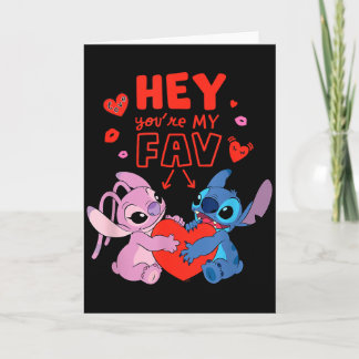 Disney Stitch &amp; Angel Hey You’re My Fav Love V Karte