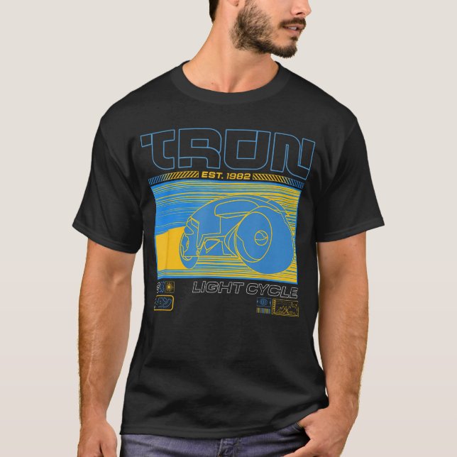 Disney Tron Est 1982 Light Cycle Futuristic Schema T-Shirt (Vorderseite)