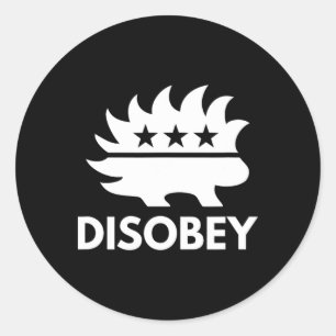 Disobey Libertarian Porcupine Resist Tyranny Gesch Runder Aufkleber