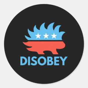Disobey Libertarian Porcupine Resist Tyranny Gesch Runder Aufkleber