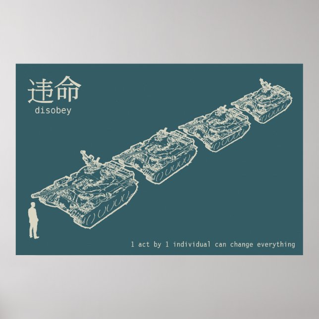 DISOBEY Tank Man Poster (Vorne)