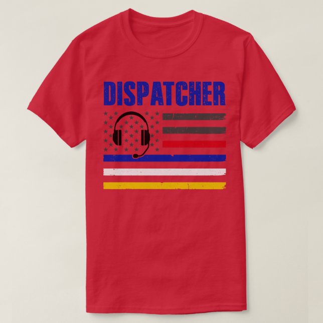 Dispatcher 911 Emergency Police Fire EMS American T-Shirt (Design vorne)