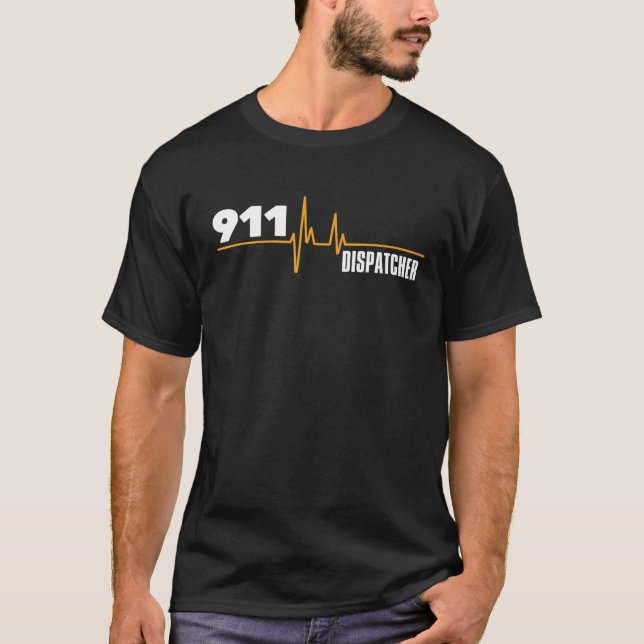 Dispatcher 911 Heartbeat Men Women Father's Day Mo T-Shirt (Vorderseite)