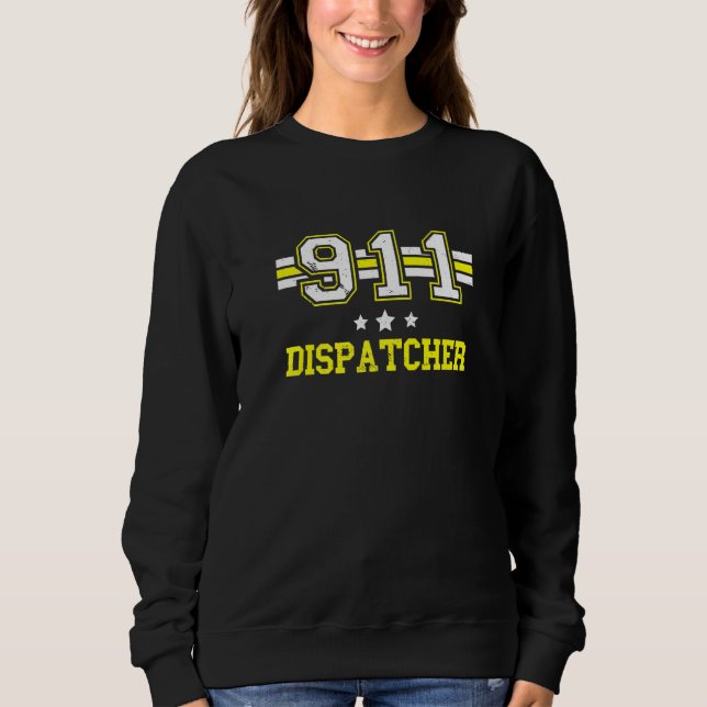 Dispatcher 911 Operator Dünne gelbe Linie Dispatch Sweatshirt (Vorderseite)