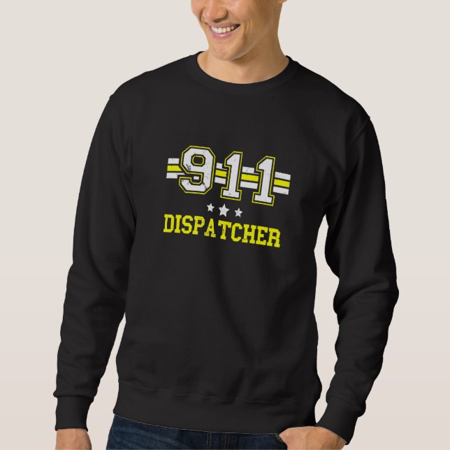 Dispatcher 911 Operator Dünne gelbe Linie Dispatch Sweatshirt (Vorderseite)