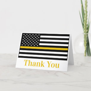 Dispatcher 911 Police Thin Gold Line Dankeskarte
