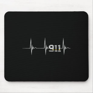 Dispatcher 911 Vintage USA-Flagge Herzschlag Ekg P Mousepad