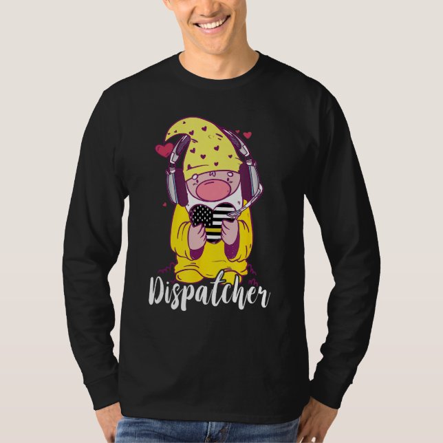 Dispatcher Gnome Funny 911 Operator Dispatch Emerg T-Shirt (Vorderseite)