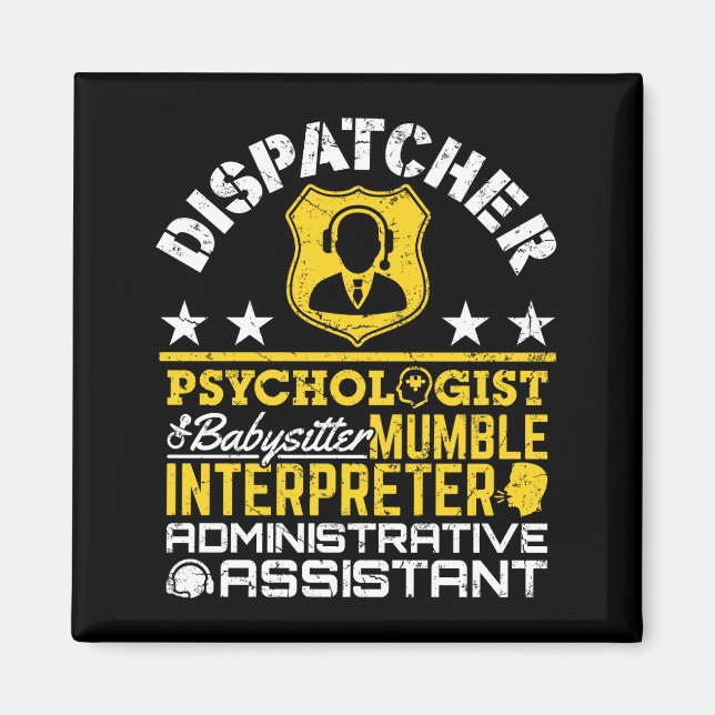 Dispatcher - Offizielle Roles Funny 911 Dispatch Magnet (Vorne)