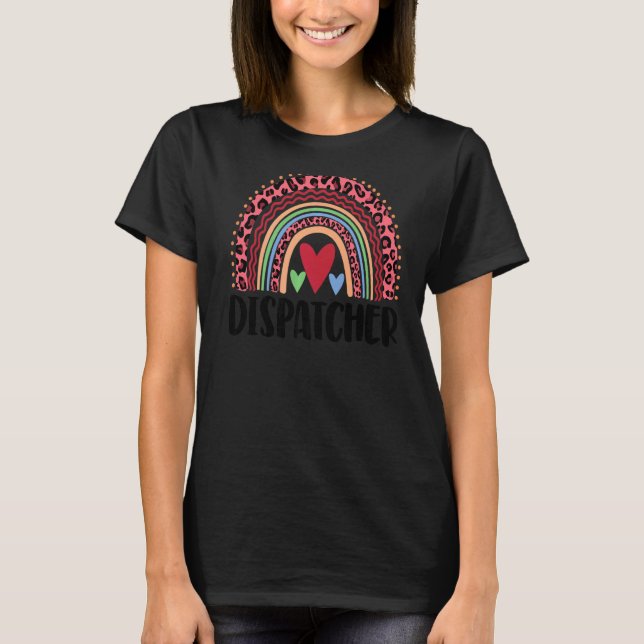 Dispatcher Rainbow Women Leopard Rainbow Liebe T-Shirt (Vorderseite)