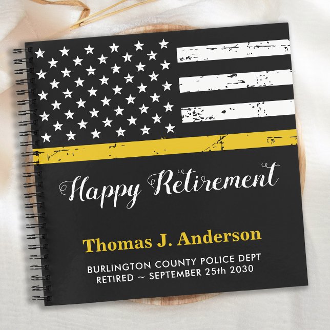 Dispatcher Retirement Thin Gold Line Flaggengast Notizbuch (Von Creator hochgeladen)