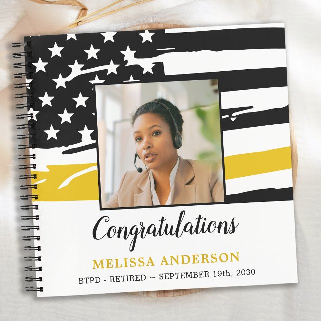 Dispatcher Retirement Thin Gold Line Foto Gast Notizbuch (Von Creator hochgeladen)