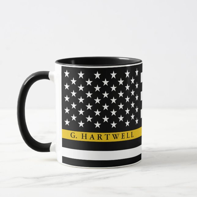Dispatcher Styling American Flag Individuelle Name Tasse (Links)
