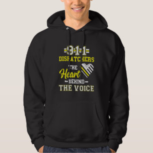 Dispatcher Thin Yellow Line 911 Herz The Voice Op Hoodie