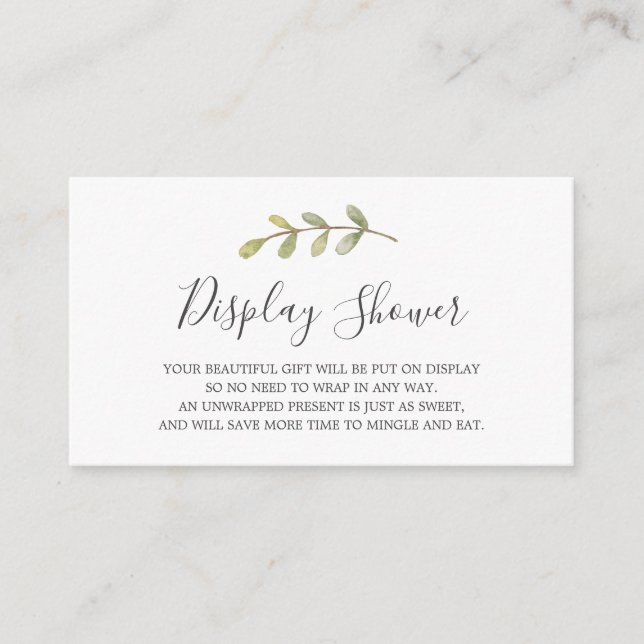 Display Baby Showingkarte Begleitkarte (Vorderseite)