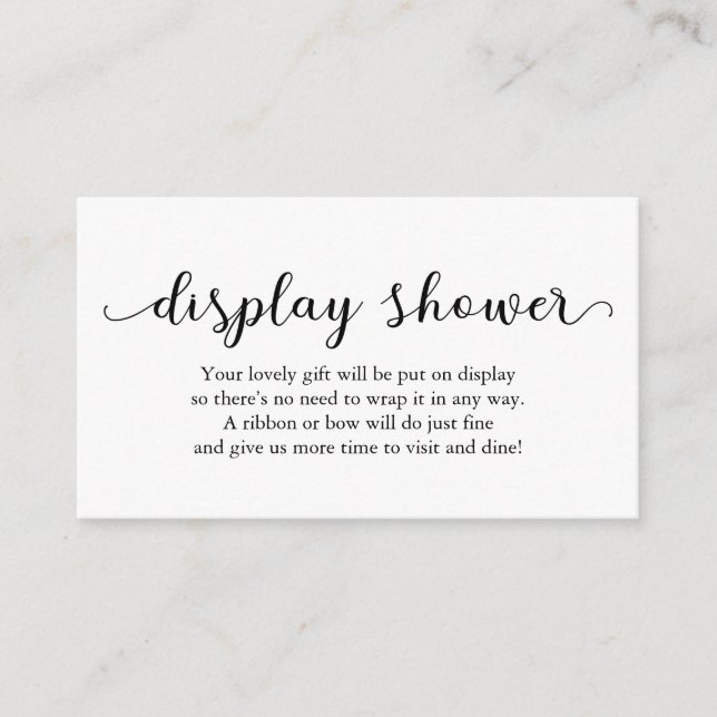 Display-Dusche Einsteckkarte für Babydusche Begleitkarte (Vorderseite)