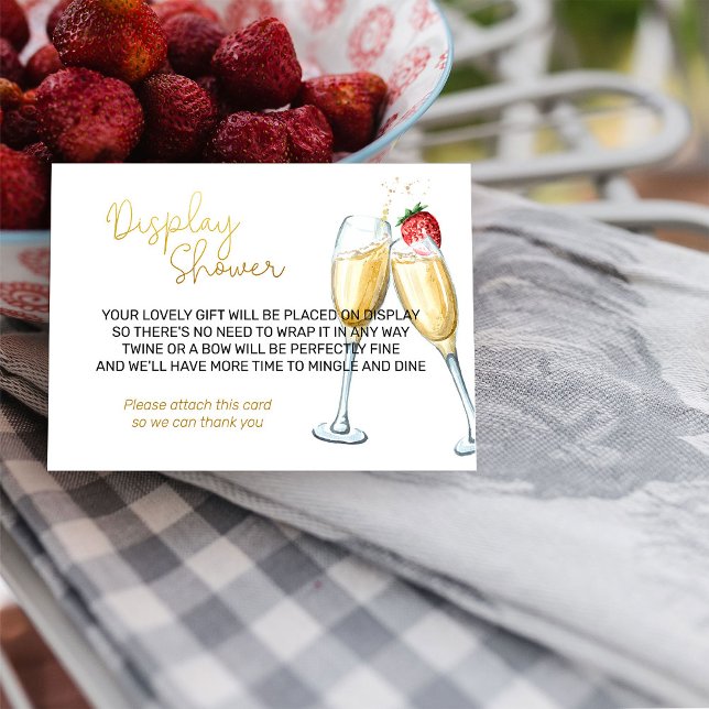 Display Dusche Erdbeeren und Champagner Begleitkarte (Display Shower card tags from my Strawberries and Champagne bridal shower collection)