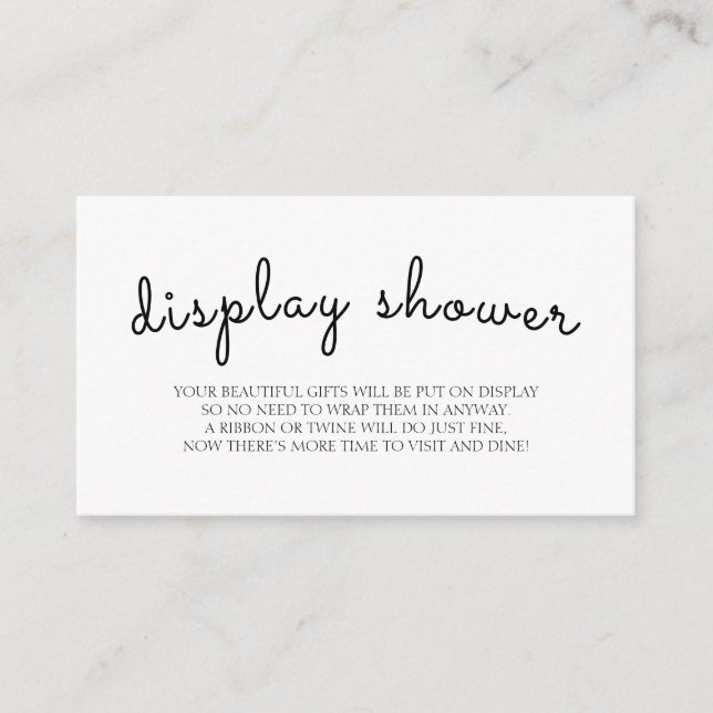 Display Dusche Schwarz-weiße Babydusche Begleitkarte (Vorderseite)