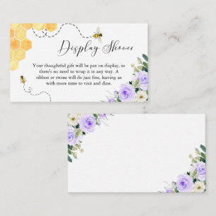 Display Duschkarte Lavendel Honey Bee Baby Dusche Begleitkarte