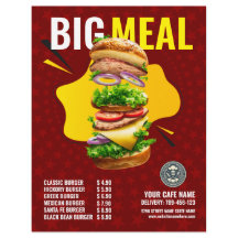 Display-Flyer für kreative Burger