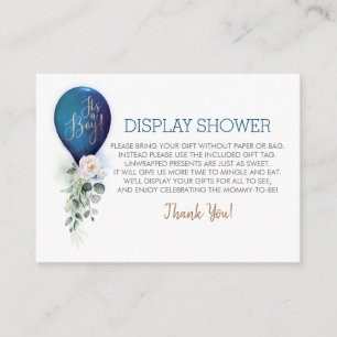 Display Showdusche Navy Blue Balloon Begleitkarte