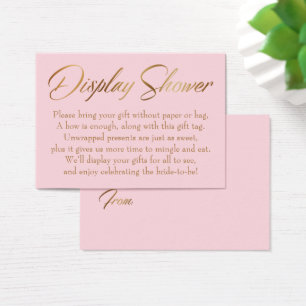 Display Shower Elegante Gold & Pink Geschenkkarte