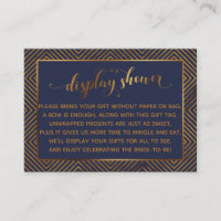 Display Shower Hearts Gold Script Gift Tag, Marine