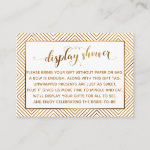 Display Showherzen Gold-Script-Geschenk-Tag, weiß Begleitkarte