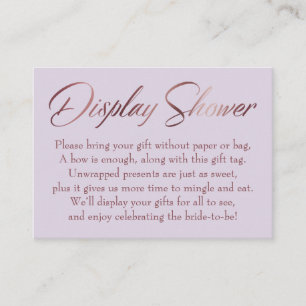 Display Showroom Rose Gold & Lilac Insert Tag Card