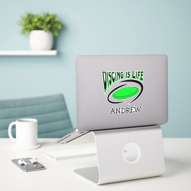Disposition ist Leben | Disk Golf Sticker (Laptop auf Schreibtisch)