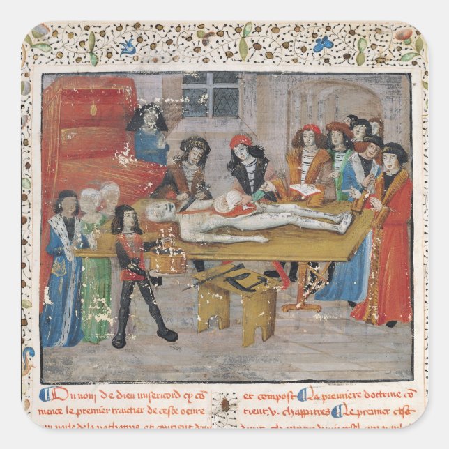 Dissection Lektion on Faculty of Medicine Quadratischer Aufkleber (Vorderseite)
