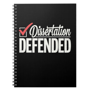 Dissertation verteidigt Promotion Doktorand Abschl Notizblock